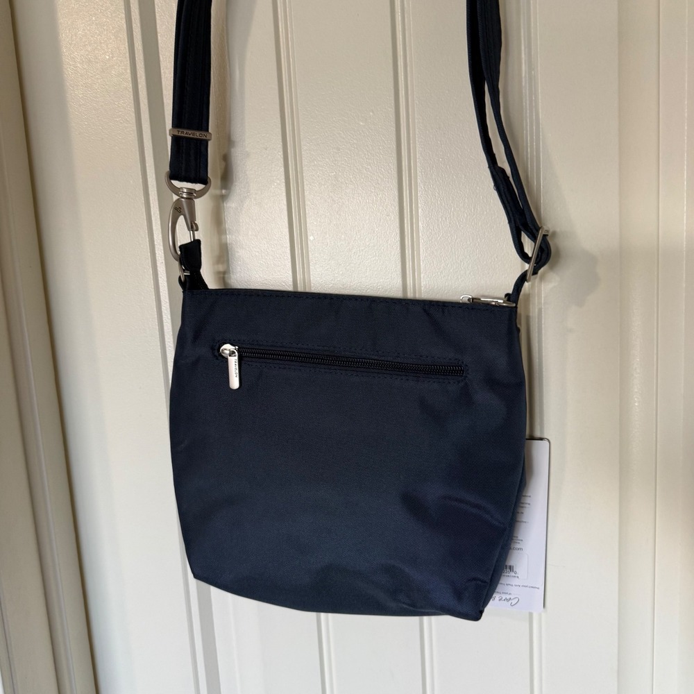 Travelon Anti-Theft Crossbody Bag Women Navy Blue NEW RFID Classic Collection - Picture 4 of 8